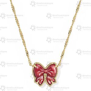 Haley Bow Gold Short Pendant Necklace